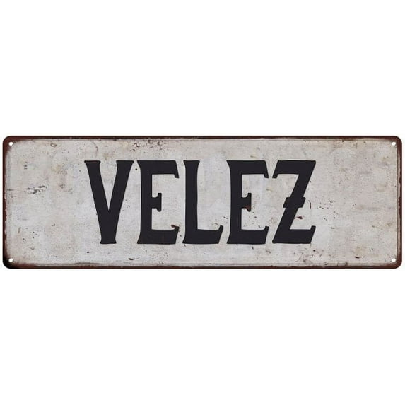 VELEZ Vintage Look Rustic Chic Metal Sign 8x24 108240036307