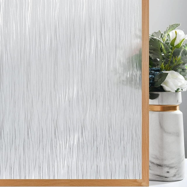 VELIMAX Frosted Window Privacy Film Non Adhesive Window Cover Removable Window Cling Clear Water Privay Film for Glass UV Blocking 35.4x78.7 inches
