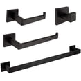 thumbnail image 1 of VELIMAX Premium Stainless Steel 4 Pieces Bathroom Hardware Accessories Set Wall Mounted Towel Bar Set, Matte Black, 23.6-Inch, 1 of 7
