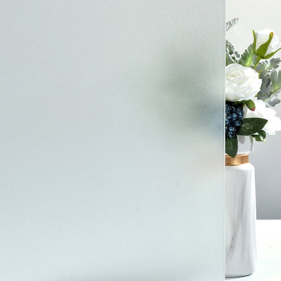 VELIMAX Privacy Frosted Window Film Non-Adhesive Frosted Window Cling Sticker Opaque Glass Tint for Bathroom Home Office(17.7 x 157.4 inches)