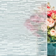 VELIMAX Window Privacy Film Decorative Glass Film Frosted Window Cling Removable Window Decal Vinyl Opaque Window Tint Sun Blocking for Bathroom Home Office (17.7 x 78.7 inches)