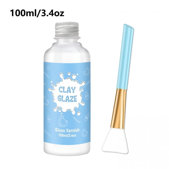 VELIMO 100ml Air Dry Clay Glaze, Air Dry Clay Varnish Can Be Used to Prevent Clay Cracking, Scratches, and Wear, and Provide a Gloss Glaze Effect (Gloss)