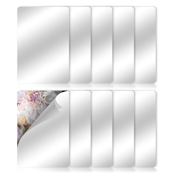 VELIMO 10Pcs Plastic Shatterproof Mirror,4X6In Acrylic Mirror,Unbreakable Mirrors Non-Glass Safety Reflective,Double-Sided Mini Square Mirrors for Home Classroom Diy Crafts