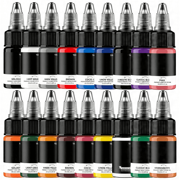 VELIMO 18 Colors Tattoo Ink Set-Professional Tattoo Ink Kit(0.65Oz/20Ml)Long Lasting Vibrant Body Art Tattoo Supplies,Tattoo Ink