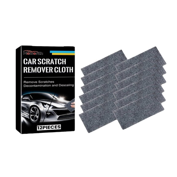 VELIMO 2026 New 12Pcs Car Scratch Remover,Fast Repair Nano Sparkle Cloth,Surface Cleaning Scratch Repair Nano Sparkle,Black,0.98*7.87In