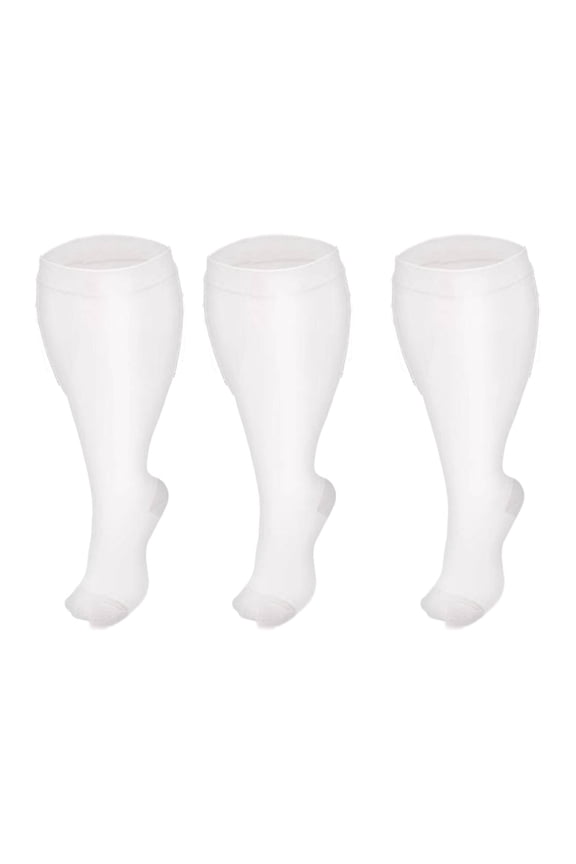 2026 New 3Pcs Compression Socks,Sports Compression Support Knee High Socks,High Elastic and Breathable Material Leg Support and Protection Compression Socks for Men,White