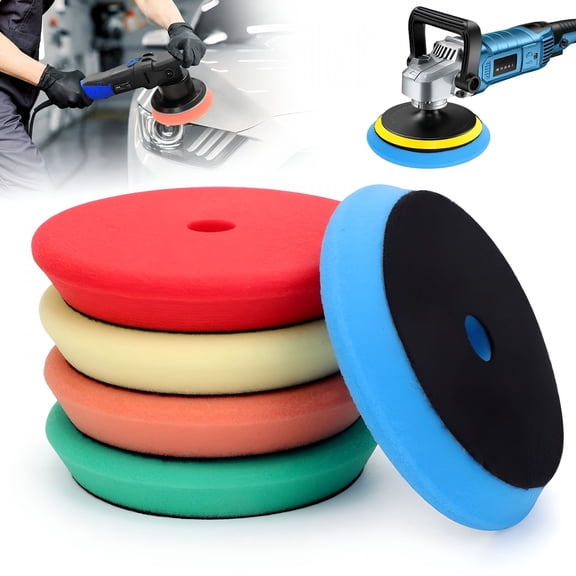 VELIMO 2026 New 5Pcs Buffing Sponge Pads 6"Cutting Polishing Pad Kit for Car Buffer Polisher Buffer Pads for Cars,Motorcycles,Boats,Rvs,Trucks