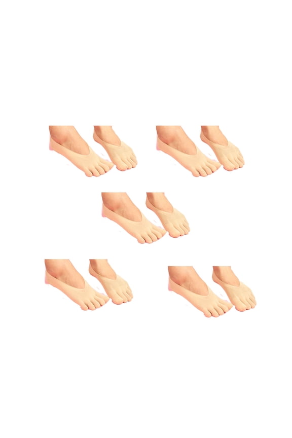 2026 New 5Pcs Crew Socks,Toe Split Design Comfortable and Breathable Womens Socks,Heel Silicone Anti Slip and Stable Low Cut Invisible and Versatile Crew Socks for Women,Yellow