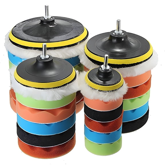 VELIMO 2026 New 7 Pcs 3/5/6/7 Inch Polishing Waxing Buffing Pad Sponge Kit Set for Car Polisher for Car Detailing,Paint Polishing,Surface Buffing,Waxing,Vehicle Maintenance.