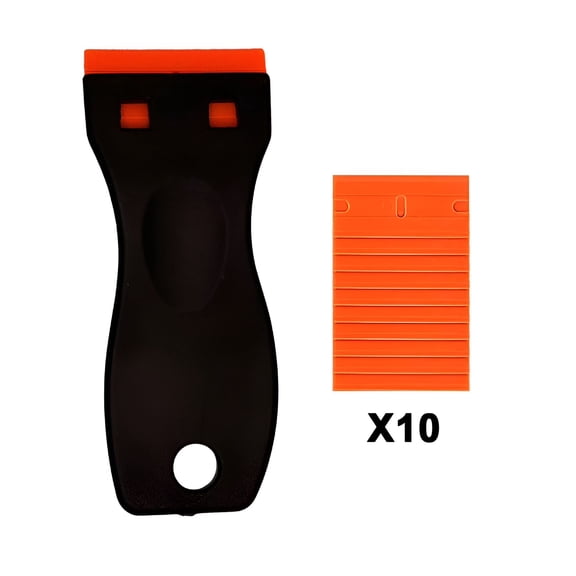 EXLEAF Multifunctional Plastic Razor Scraper for Adhesive Sticker Removal with Blades