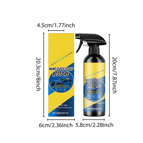 VELIMO 2026 New Nano Quick-Coat Restore Spray,120Ml Car Paint Coating for Gloss,Protection,And Fading Repair Car Coating Spray for Shine&Protection