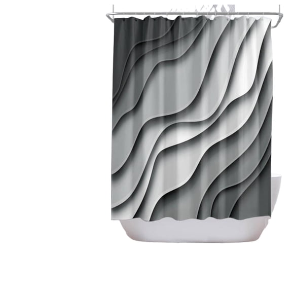 VELIMO 2026 New Shower Curtains High Density Waterproof Membrane Shower Curtain and Liner Set Stylish Patterns Energy Saving and Environmentally Friendly Shower Splash Guard,Black
