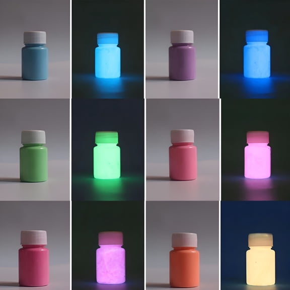 VELIMO 20g Glow in Dark Fluorescent Powder Pigment Painting Nail Body Art Party Decor Yellow+Green