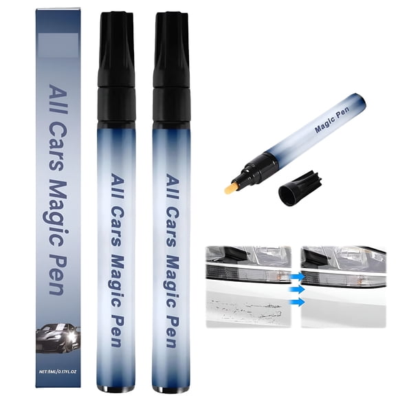 VELIMO 2Pcs All Cars Fix Magic Pen, Magic Car Scratch Removal Pen, Quick Fix for Scratches and Paint Damage, Easy to Use, Fits All Car Color-2PCS