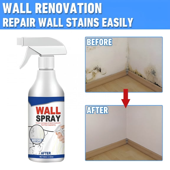 VELIMO 60ml Wall Repair Spray Paint, Odorless Water-Based Touch Up for Drywall, Ceiling Stains & Small Cracks