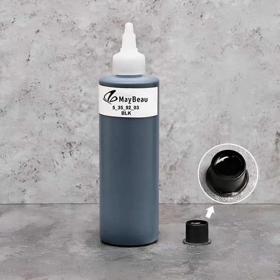 VELIMO 8oz Black Tattoo Ink, Water-Based Pigment for Body Art and Permanent Makeup, High Saturation Professional Tattoo Supplies, Smooth Flow for Shading and Lining, Non-Toxic Formula