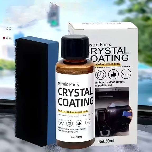 VELIMO Crystal Coating for Car Plastic Parts, Car Plastic Plating Refurbishing Agent, Car Plastic Restorer Black, Plastic Model Car Kits, Nano Coating Agent, for DIY, Automotive, Easy to Use, 30ml