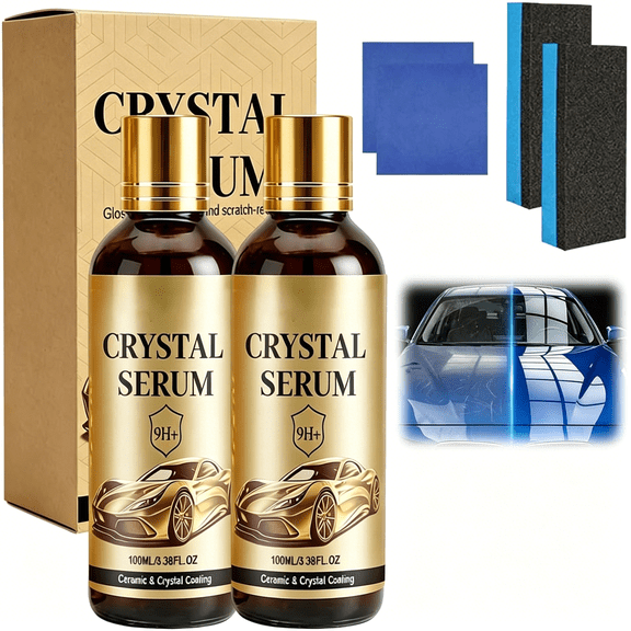 VELIMO Crystal Serum,Ceramic Coating for Cars,Advanced Graphene Ceramic Coating,9H Hardness Graphene Coating for Auto Car Detailing,Gloss Hydrophobicity Anti Scratch (2Pc)