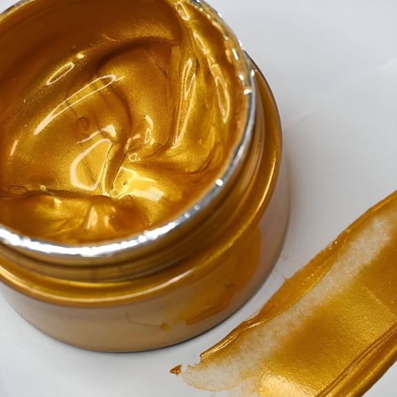 VELIMO Deep Golden Metallic Acrylic Paint - Gold, 1.69 OZ/Jar, Chalk Paste, Blendable, For Crafts, Color-shifting, Glass, Rocks, Wood, Canvas, Fabric, Ceramic
