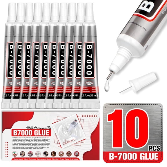 VELIMO Glue 15Ml/0.5 Fl Oz 10-Pack - High Strength,Flexible,Waterproof Adhesive for Jewelry,Electronics,Crafts and More