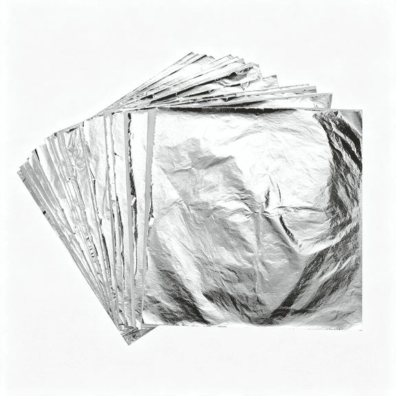 VELIMO Imitation Leaf for Gilding Crafting,Silver Imitation Sheets for Furniture Decoration,Arts Project Resin Jewelry Making,Nail Art,Silver Foil Flakes Metallic Leaf 5.5 by 5.5"Es(100Pcs)