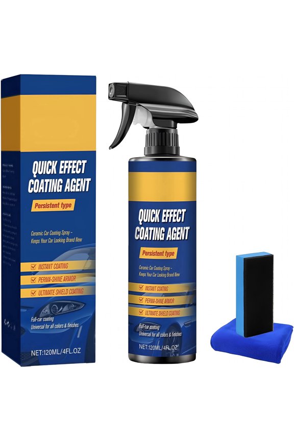 Nano Quick Coat Restore Spray 4.23 Fl Oz Car Coating Agent for Shine and Protection Dust Proof Liquid Coating for Car Motorcycle Truck SUV with Towel and Sponge Included