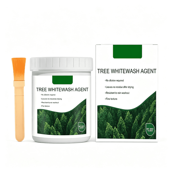 VELIMO New Garden Tree Whitewash for Trunk Protection, 10.58Oz Liquid Tree Paint Capable of Sun & Frost Protection, Easy Application by Brush,Uv-Resistant Bark Coating for Fruit Trees
