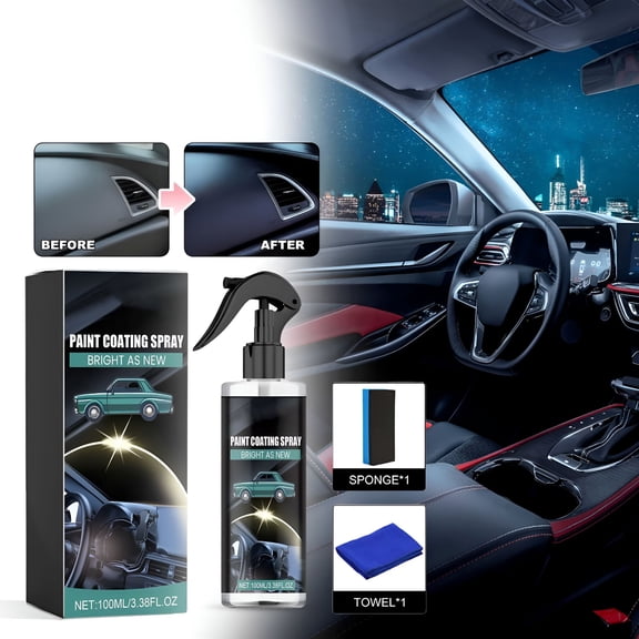 VELIMO Paint Coating Spray 100Ml Car Plastic Refurbishing Agent and Polish for Interior Panels,Dashboards,Door Panels,And Leather Seats