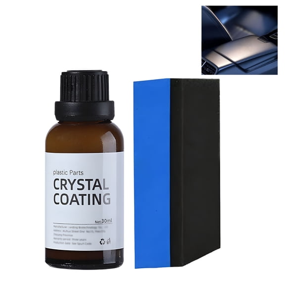 VELIMO Plastics Parts Crystal Coating for Car Plastic Parts Crystal Coating - Long-Lasting Gloss Protection for Automotive Interior/Exterior Trim, Ceramic Coating Restorer with Sponge (1pack)