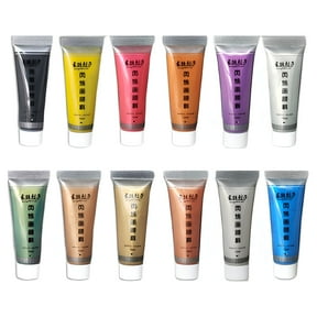 VELIMO Shiny Metallic Effect Acrylic Paint Set of 12 Extreme High Metal Pigmentation