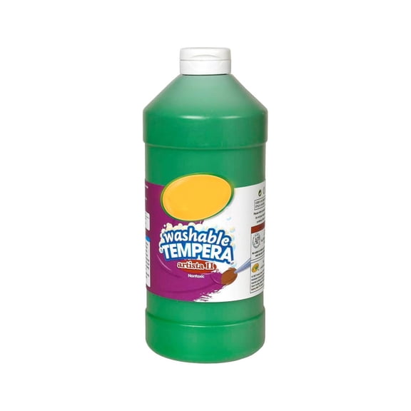 VELIMO Washable Tempera Paint for Kids,Green Paint,Classroom Supplies,Non Toxic,32 Oz Squeeze Bottle Green Paint
