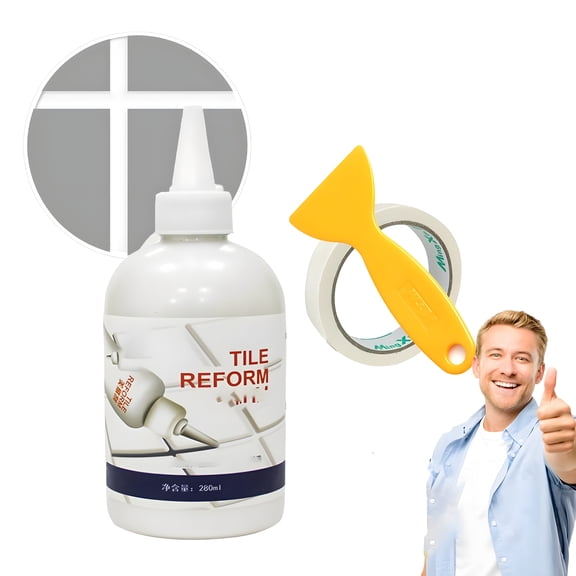 VELIMO Waterproof Tile Gap Repair Filler, White Grout for Tile, Tile Gap Repair Filler, Grout Repair Kit, Tile Grout Repair Kit, Grout Crack Repair for Living Room Bathrooms Kitchens