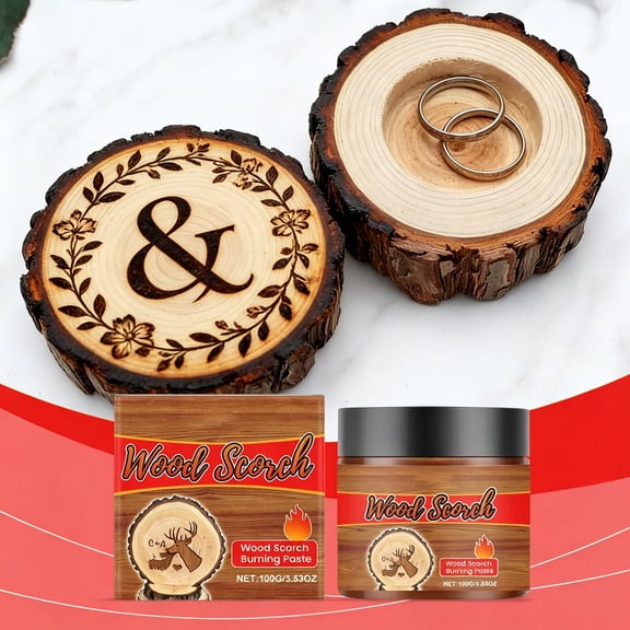 VELIMO Wood Burning Paste for Pyrography,Realistic Wood Grain Effect,Safe No-Flame Application,Long-Lasting Weather-Resistant Finish for Woodworking,Furniture Restoration,and Home Decor Projects