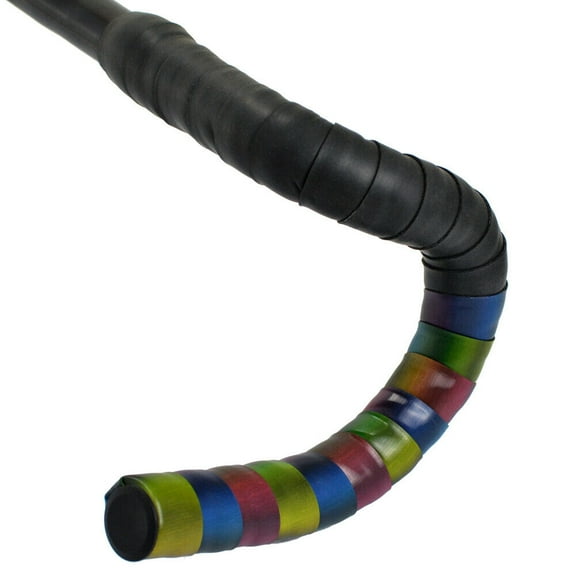 VELO VLT-3114 TPU Handlebar Tape, Rainbow / Black #VL2165