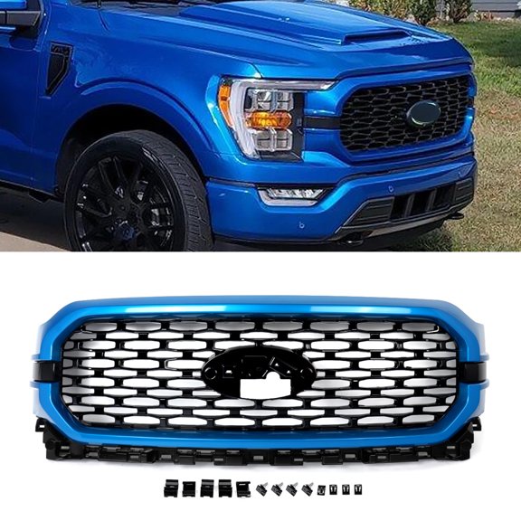 VELOCITY BLUE Frame Front Bumper Grille fits Ford F150 2021 2022 2023