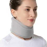 VELPEAU Neck Brace for Neck Pain and Support, Soft Cervical Collar for Sleeping, Vertebrae Whiplash Wrap Aligns, Stabilizes & Relieves Pressure in Spine for Women & MenGrey, Small 3.5
