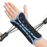 VELPEAU Quick Wrap Wrist Brace for Carpal Tunnel Relief, Night Sleep Support Immobilizer with Cushioned & Metal Splint for Arthritis, Sprain(Left Hand-Medium)