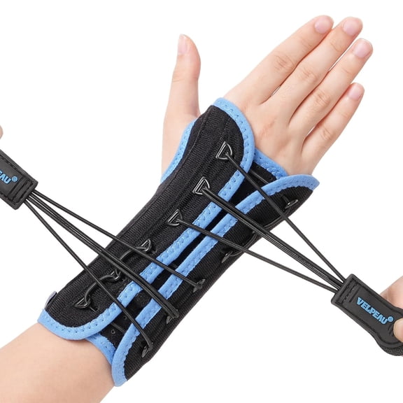 Velpeau Quick Wrap Wrist Brace for Carpal Tunnel Relief, Night Sleep Support Immobilizer with Cushioned & Metal Splint for Arthritis, Sprain(Right Hand-Medium)