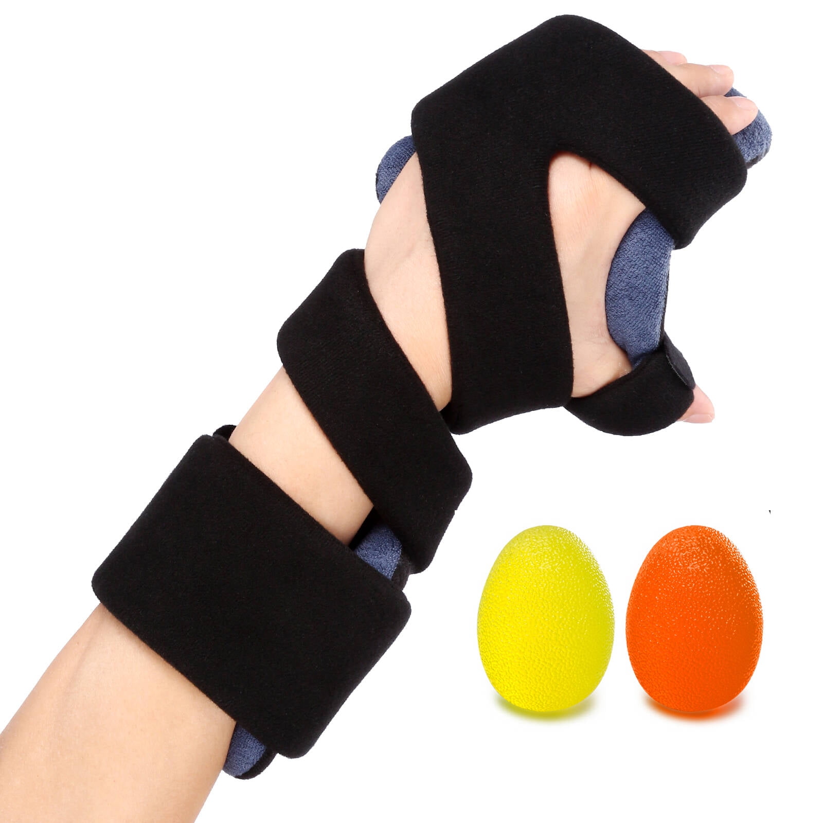 Velpeau Stroke Resting Hand Splint with Squeeze Stress Balls Night