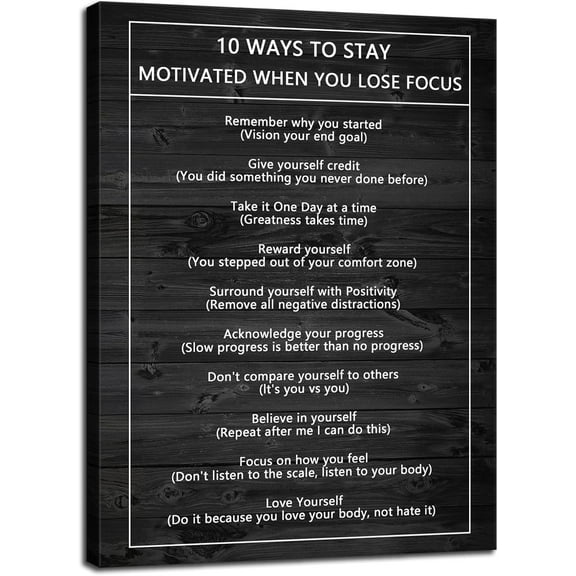 VELVET 10 Ways to Stay Motivated When You Lose Focus Motivational Wall Artspirational Painting Posters Prints on Canvasspiring Pictures Print Artwork Decor for Home Office Gym 8x10inch Framed