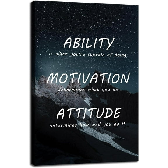 VELVET Ability Motivation Attitude Poster Painting Print Motivational Canvas Wall Artspirational Entrepreneur Quote Artwork Modern Home Bedroom Office Wall Decor Ready to Hang 12x16inch Framed