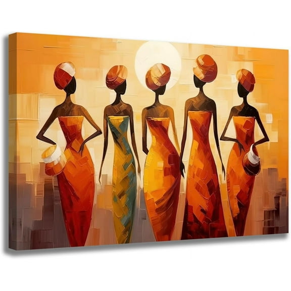 VELVET Abstract African American Wall Art for Livg Room Black Art Pictures Black Women Wall Decor African Tribe Patg Artwrok for Bedroom Home Decor, 24x20inch Framed