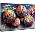 thumbnail image 1 of VELVET Abstract Basketball Wall Art Kids Room Decor Colorful Basketballer Poster Graffiti Balls Wall Decor for Teen Boysin, Street Pop Sports Painting Playroom Nursery Decorations 18x12inch Framed, 1 of 6