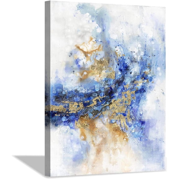 VELVET Abstract Picture Canvas Wall Art: Blue Prt Patg Artwork for Bed Room 8x10inch Unframed