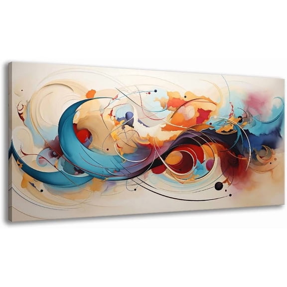 VELVET Abstract Wall Art for Livg Room Colorful Canvas Artwork For Bedroom Patg Multicolor Prts Picture for Bathroom Home Office Decoration 24x20inch Framed