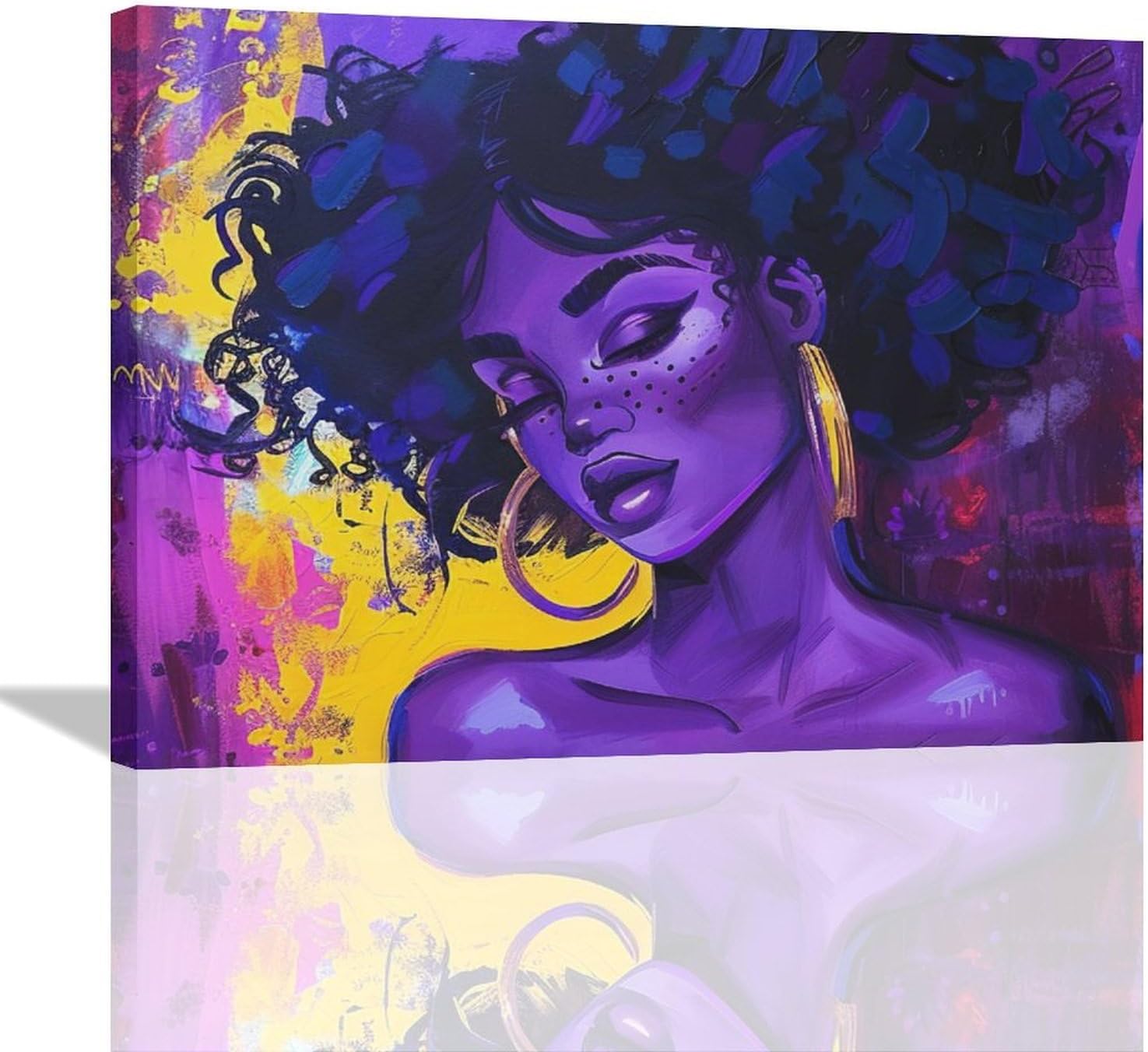 VELVET African American Girl Canvas Wall Art Black Girl Magic Purple ...