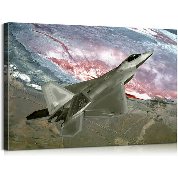VELVET Airplane Decor F-22 Raptor Fighter Jets Poster Aviation Wall Art Plane for Boys Room Military Bedroom Art-16 10x8inch Unframed