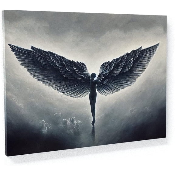 VELVET Angel Wings Heaven 1 Canvas Art Home Decor Wall Art Print Poster Painting Large 10x8inch Framed