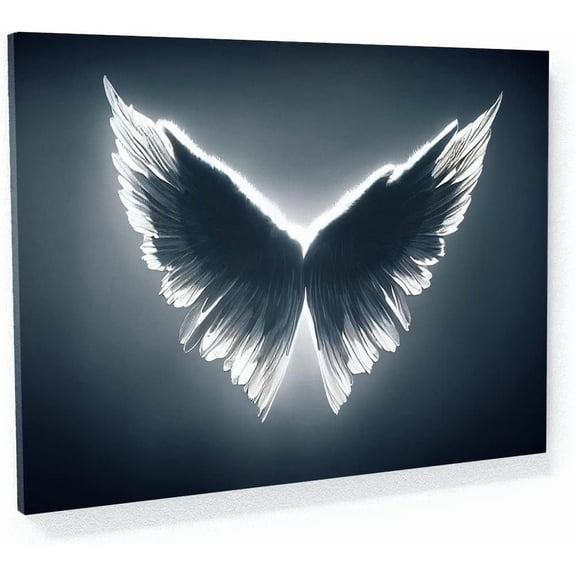 VELVET Angel Wings Heaven 4 Canvas Art Home Decor Wall Art Print Poster Painting XLarge 10x8inch Framed