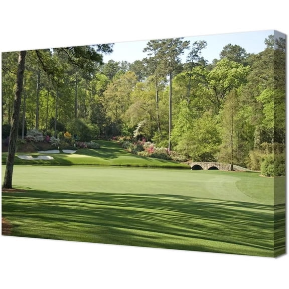 VELVET Augusta National Golf Course Wall Art for Livg Room Bedroom Bathroom Home Decorations - Augusta Golf Course Picture Poster Artwork Canvas Prts Ready to Hang 10x8inch Framed